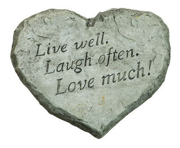 Heart Shaped Live Well Laugh Ofter Love Much Garden Stone
